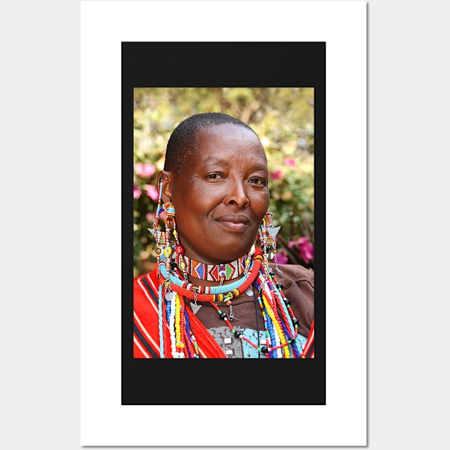 Portrait of a Maasai (or Masai) Woman, East Africa Wall Art by Carole-Anne